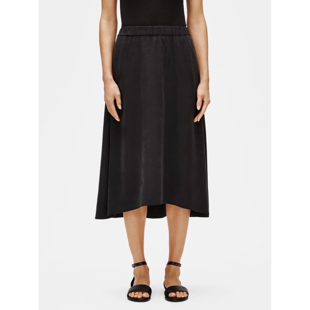 Eileen Fisher Sandwashed Tencel A-Line Skirt